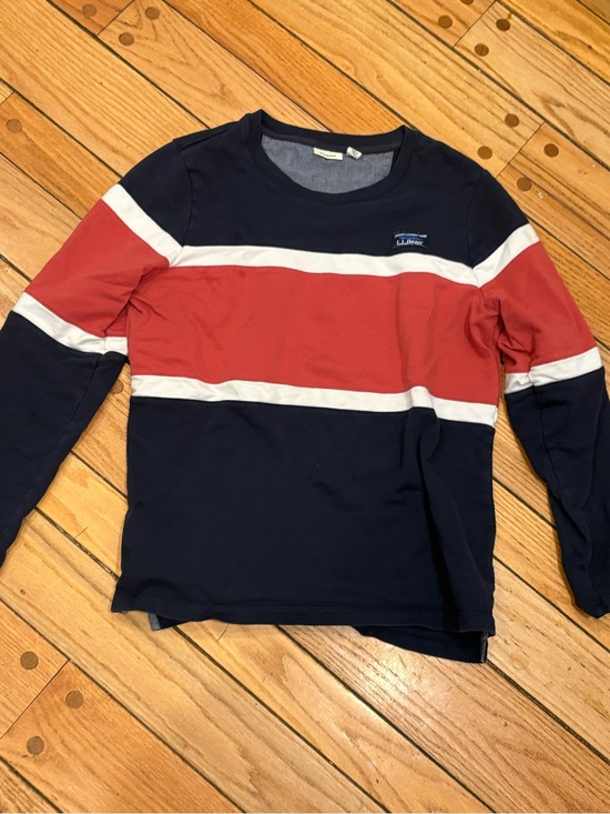 L.L. Bean Tops - L.L. Bean Navy, Red & White Striped Long-Sleeve Tee sweatshirt crewneck large